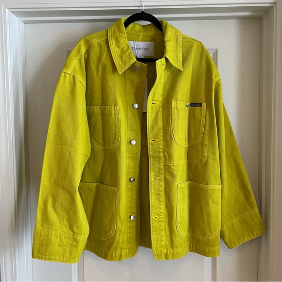 Calvin Klein Other - NWT Calvin Klein Men’s Oversized Denim Jacket in Acid Green Size M (FITS LIKE L)